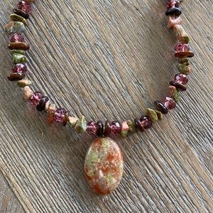 Artisan handmade necklace and earring set